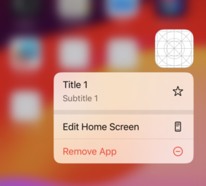 Quick Actions iOS using SwiftUI